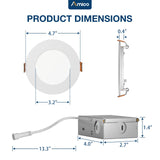 4 Inch Recessed LED Lighting, Slim Design, Selectable CCT, 800 Lumens-3