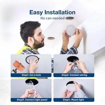 4 Inch Recessed LED Lighting, Slim Design, Selectable CCT, 800 Lumens - 6
