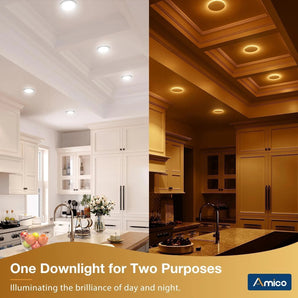 4 Inch Recessed LED Lighting With Night Light, Slim Design, Selectable CCT, 700 Lumens - 2
