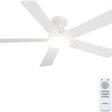 52" Low Profile Ceiling Fan with Light & Remote, Flush Mount, 3CCT Dimmable, Reversible, Quiet, Indoor/Outdoor - 10