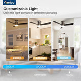 42" Black RGB Low Profile Ceiling Fan with Light, 3CCT Reversible Fan Remote APP Control for Home Indoor Use - 3