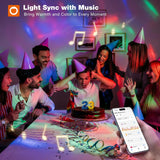 42" Flush Mount RGB Ceiling Fan with Light, Reversible Smart Fan Remote APP Control for Home Indoor Outdoor Use - 8