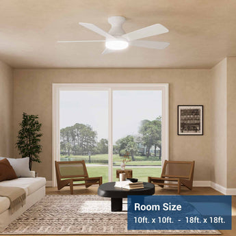 42" Low Profile Ceiling Fan with Light & Remote, Flush Mount, 3CCT Dimmable, Reversible, Quiet - 27