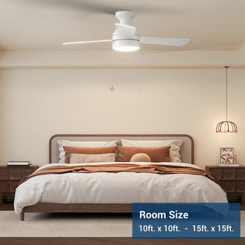 42" Low Profile Ceiling Fan with Light, Remote & Pull Chain, Flush Mount, 5CCT Dimmable, Reversible, Quiet - 20