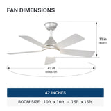 42" Sleek Ceiling Fan with Light, 3CCT Dimmable, Remote, Reversible, Quiet – Bedroom & Living Room - 16