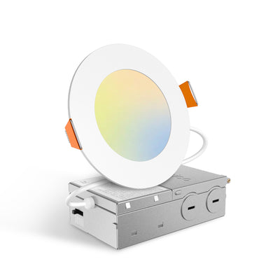 4 Inch Recessed LED Lighting, Slim Design, 5CCT, 800 Lumens - 1