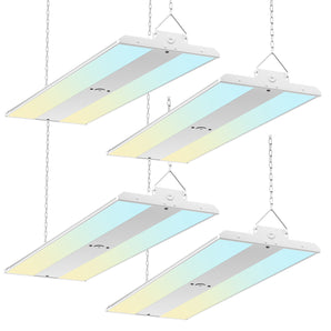 Amico 4 Pack LED Linear High Bay Light with 3500K/4000K/5000K 3CCT Selectable, 110W/130W/160W, 0-10V Dimmable, 100-277V, Super Bright Led Linear Shop Light for Warehouse Workshops, ETL/DLC