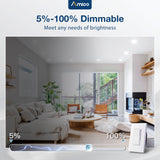 Amico Recessed Lighting 5/6 Inch, 24 Pack 5CCT Flat LED Can Lights, 2700K/3000K/4000K/5000K/6000K Selectable,12W Eqv 120W, 1050LM Brightness, Retrofit Installation - ETL & FCC - 6