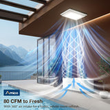 Amico-80 CFM Bathroom Exhaust Fan with LED Light, 0.9 Sone Ultra Quiet, 1000LM 5CCT Dimmable, Ceiling Mount-5