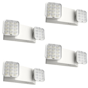 4/6 Pack LED Emergency Lights for Business, with Battery Backup, Two Head Adjustable LED Emergency Square Lighting, UL 924 Certified