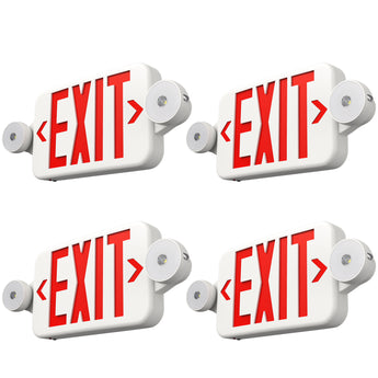 Exit Sign with Emergency Lights, Two LED Adjustable Head Emergency Light with Battery, Exit Sign for Business - 11