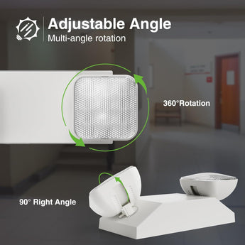 Two Head LED Emergency Light with Battery Backup, Adjustable Square Lighting for Business, AC 120/277V - 4