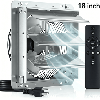 Amico Shutter Exhaust Fan with Remote, 9-Speed Energy Efficient & Quiet 13W DC Motor 1000 CFM Wall Mount Ventilation Fan for Garage,Greenhouse,Attic & Chicken Coop,Plug & Play,8-Hour Timer,FCC-13