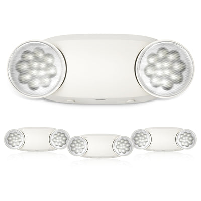 Emergency Lights for Business, with Battery Backup,Hard Wired, UL 924 Certified,AC 120/277V,Two Head Adjustable LED Emergency Lighting - 1