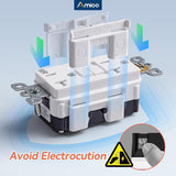 Amico-20A Weather Resistant GFCI Outlet with LED Indicator, Wall Plate & Screws - White-4