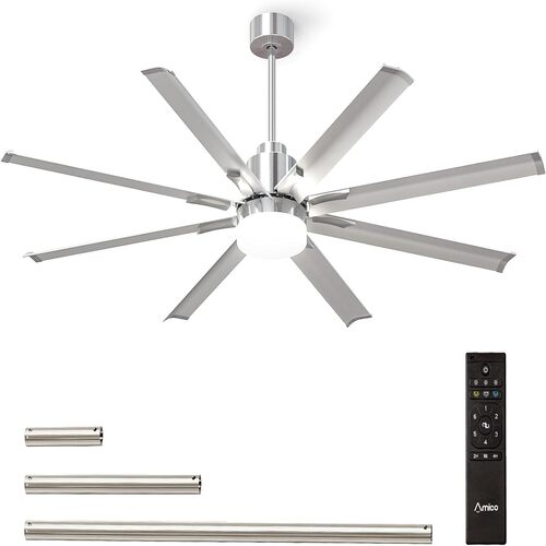 72 Inch 8-Blade Ceiling Fan With LED Light