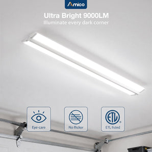 4FT LED Wraparound Light, 5CCT, 50/60/75W, 9000 Lumens, Super Bright Fluorescent Fixture-2