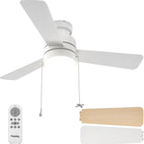 42" Low Profile Ceiling Fan with Light, Remote & Pull Chain, Flush Mount, 5CCT Dimmable, Reversible, Quiet - 10