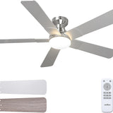 52" Low Profile Ceiling Fan with Light & Remote, Flush Mount, 3CCT Dimmable, Reversible, Quiet, Indoor/Outdoor - 11