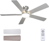 52" Low Profile Ceiling Fan with Light & Remote, Flush Mount, 3CCT Dimmable, Reversible, Quiet, Indoor/Outdoor - 11