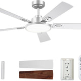 52" Black Ceiling Fan with Light & Remote, 3CCT Dimmable, Reversible, Quiet – Indoor/Outdoor - 10