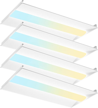 2x4 LED Troffer Panel Light, 4CCT, 25–50W Adjustable, 7000 Lumens, 0–10V Dimmable Flat Panel for Drop Ceiling, ETL & DLC