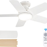 32" Low Profile Ceiling Fan with Light, 3CCT Dimmable, Remote, Flush Mount, Quiet – Indoor/Outdoor - 4