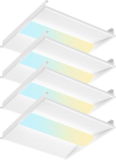 2x2 LED Troffer Panel Light, 4CCT, 20–40W Adjustable, 5200 Lumens, 0–10V Dimmable Flat Panel for Drop Ceiling, ETL & DLC