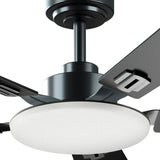 52" Black Ceiling Fan with Light & Remote, 3CCT Dimmable, Reversible, Quiet – Indoor/Outdoor - 5