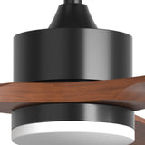 52" Ceiling Fan with Light & Remote, 3 Wood Blades, 6 Speeds, 3CCT Dimmable, Reversible, Quiet – Indoor/Outdoor Black Walnut - 5