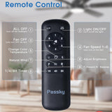 52" Ceiling Fan with Light & Remote, Quiet Reversible Black Modern Ceiling Fan with Dimmable 3CCT for Bedroom & Living Room - 5