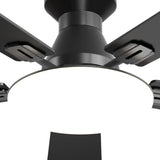 52" Flush Mount Ceiling Fan with Light, Remote, Low Profile, 3CCT Dimmable, Reversible, Quiet DC - 4