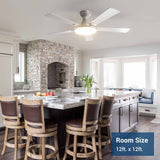 52" Flush Mount Ceiling Fan with Light, Remote, Low Profile, 3CCT Dimmable, Reversible, Quiet DC - 16