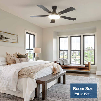 52" Flush Mount Ceiling Fan with Light, Remote, Low Profile, 3CCT Dimmable, Reversible, Quiet DC - 2
