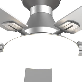 52" Flush Mount Ceiling Fan with Light, Remote, Low Profile, 3CCT Dimmable, Reversible, Quiet DC - 18