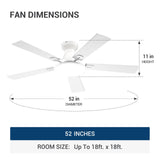 52" Flush Mount Smart Ceiling Fan with Light, Amico Reversible DC Motor, 3CCT Dimmable, 6 Speeds, Remote/APP/Alexa Control, Noiseless Black - 17