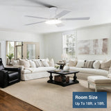 52" Flush Mount Smart Ceiling Fan with Light, Amico Reversible DC Motor, 3CCT Dimmable, 6 Speeds, Remote/APP/Alexa Control, Noiseless Black - 16