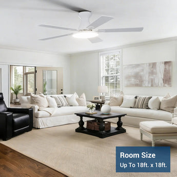 52" Flush Mount Smart Ceiling Fan with Light, Amico Reversible DC Motor, 3CCT Dimmable, 6 Speeds, Remote/APP/Alexa Control, Noiseless Black - 16