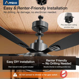 52-Inch Black Farmhouse Caged Ceiling Fan with Light, Remote Control, 3CCT Dimmable Quiet-12