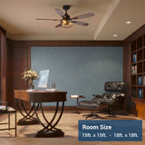 52-Inch Black Farmhouse Caged Ceiling Fan with Light, Remote Control, 3CCT Dimmable Quiet-2