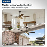 52-Inch Black Farmhouse Caged Ceiling Fan with Light, Remote Control, 3CCT Dimmable Quiet-14