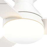 52" Low Profile Ceiling Fan with Light & Remote, Flush Mount, 3 - CCT Dimmable, Reversible & Noiseless,4 Colors Available - 30