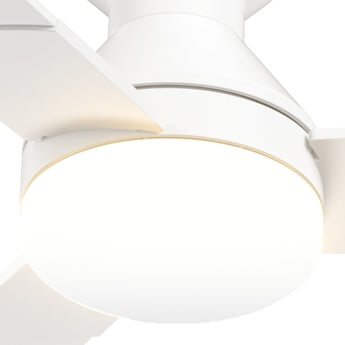 52" Low Profile Ceiling Fan with Light & Remote, Flush Mount, 3 - CCT Dimmable, Reversible & Noiseless,4 Colors Available - 30