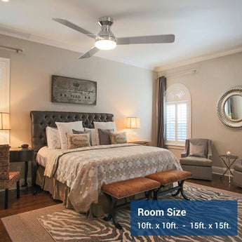 52" Low Profile Ceiling Fan with Light & Remote, Flush Mount, 3 - CCT Dimmable, Reversible & Noiseless,4 Colors Available - 16