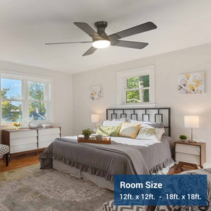 52" Low Profile Ceiling Fan with Light & Remote, Flush Mount, 3CCT Dimmable, Reversible, Quiet, Indoor/Outdoor - 2