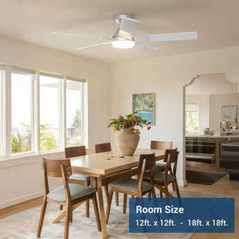 52" Low Profile Ceiling Fan with Light & Remote, Flush Mount, 3CCT Dimmable, Reversible, Quiet, Indoor/Outdoor - 15