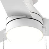 52" Low Profile Flush Mount Ceiling Fan with Light, Remote & Pull Chain, 5CCT Dimmable, Reversible, Quiet - 23