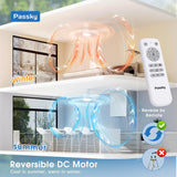 52" Low Profile Flush Mount Ceiling Fan with Light, Remote & Pull Chain, 5CCT Dimmable, Reversible, Quiet-4