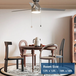 52" Low Profile Flush Mount Ceiling Fan with Light, Remote & Pull Chain, 5CCT Dimmable, Reversible, Quiet - 2
