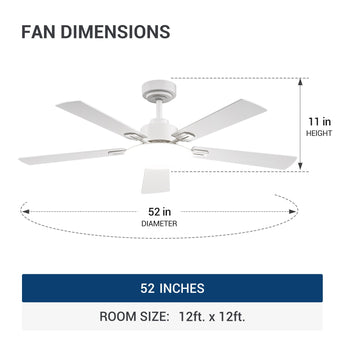 52" Sleek Ceiling Fan with Light, 3CCT Dimmable, Remote, Reversible, Quiet – Bedroom & Living Room - 22